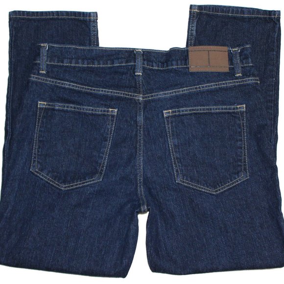 Mens TOMMY HILFIGER DENIM Jeans Slim Fit Dark Wash Straight Leg - Picture 2 of 9